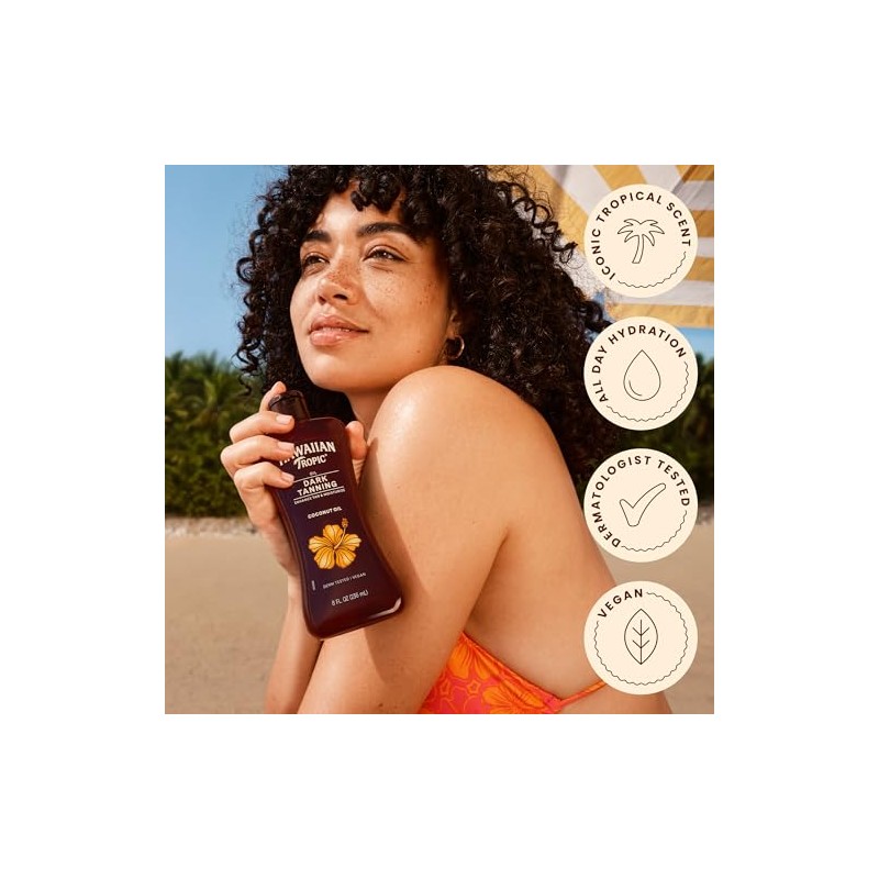 Hawaiian Tropic Dark Tanning Sun Care Moisturizing Oil Ounces Count