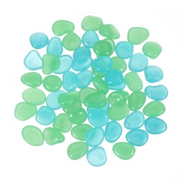 PATIKIL Glowing Stones, 100 Pcs Glow in the Dark Rocks for Indoor Outdoor Fish Tank Decorations Garden Yard Landscaping Gifts for Friends, Light Blue-Green