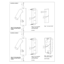 Agese Wall Mounted Reading Lamp LED 5W Warm White 3000K Knob Dimmer Switch Nickel Finished for Reading (Knob dimmer Switch WL200)