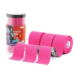 OK TAPE OK TAPE Regular Kinesiology Tape (3 Pack), Original Cotton Athletic Tape for Support Muscle Joint Knee, Sports Waterproof Tape Uncut Strips Latex Free, Hypoallergenic, 2in×16.4ft - Pink