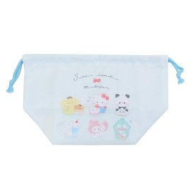 Sanrio Characters Mochi Mochi Panda Lunch Drawstring Lunch Pouch / Character Cafe New Entrance Sanrio