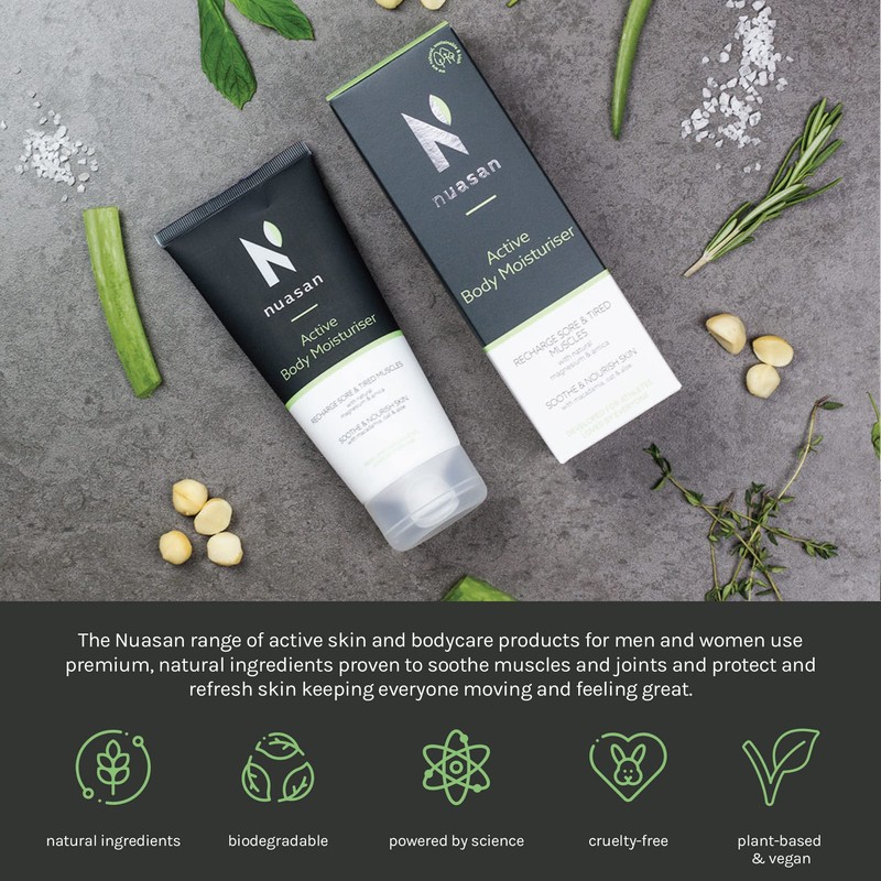 Nuasan Active Body Moisturiser - Hydrating Cream with Magnesium and