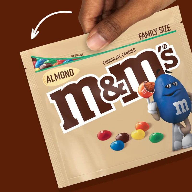 M&M’S Almond Milk Chocolate Candy, Sharing Size, 8.6 Ounce, Chocolate