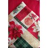 Christmas Holiday Polyester Tablecloth 70" Round with Topper - Holly,