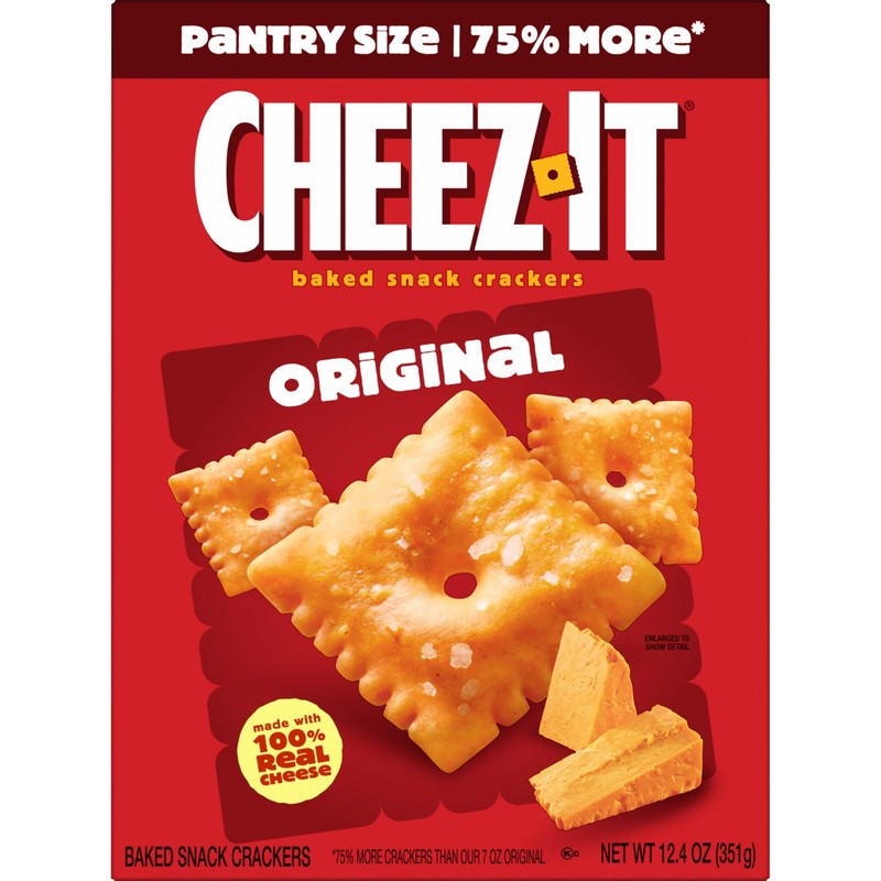 Cheez-It Cheese Crackers, Baked Snack Crackers, Lunch Snacks, Original, 12.4oz