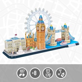 Puzzle 3D - London Cityline: 3D Puzzle for Children + 8 Years | 3D Puzzle Adults | 3D Puzzle Children | Easy to Assemble | 157 Pieces | 3D Puzzle