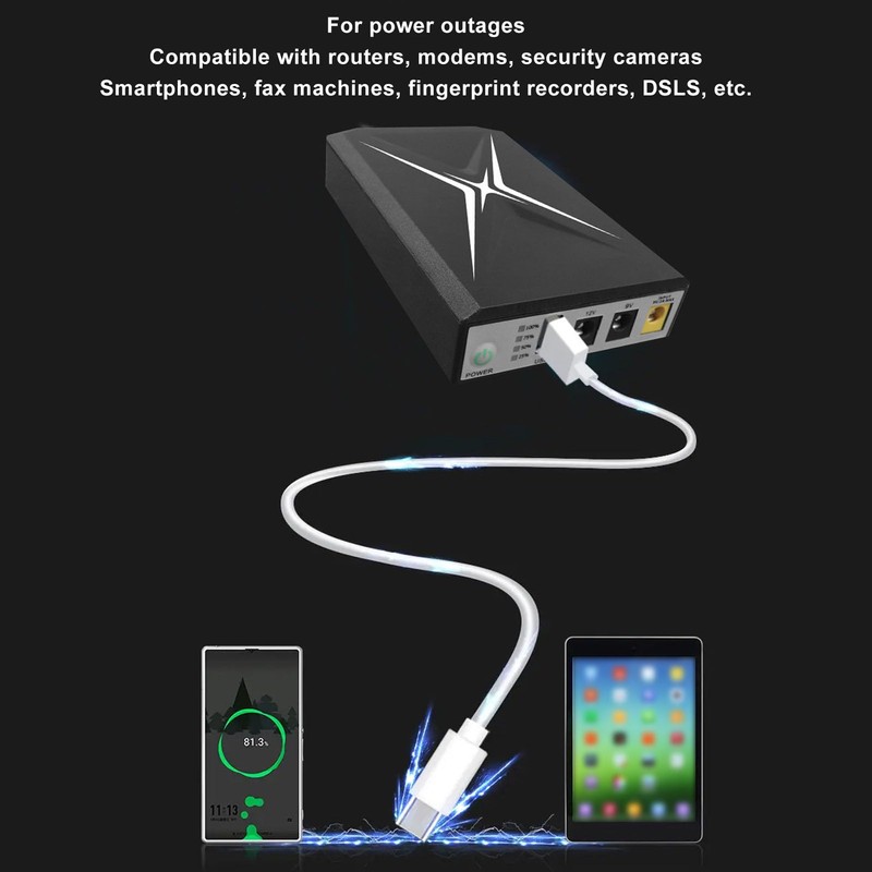 YYQTGG Mini UPS, UPS 2A Bater¨ªa Respaldo ABS y PC