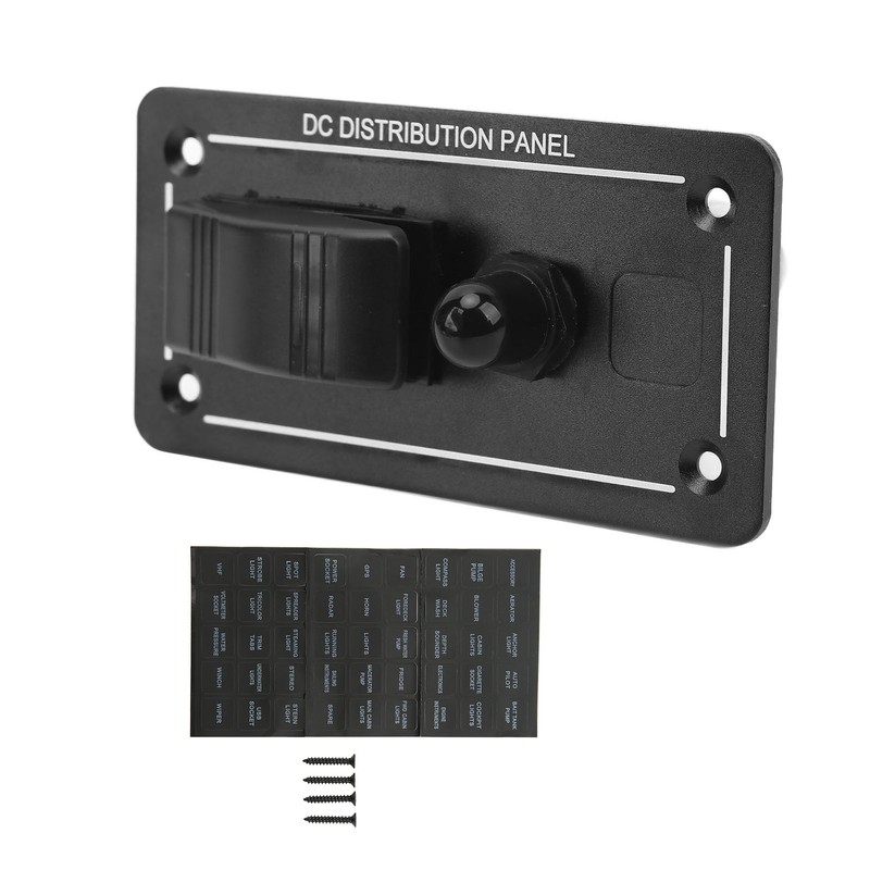 Toggle Switch Panel 12‑24V On Off Aluminum Red LED Indicator