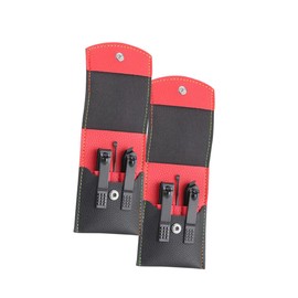 Healvian 6sets Professional Nail Clippers Unique Nail Clipper Ear Spoon Compact Pu Bag for Manicure Grooming Stylish Kit Black