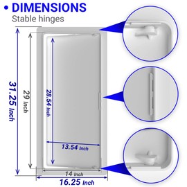 Access Panel for Drywall - 14 x 29 inch - Wall Hole Cover - Access Door - Plumbing Access Panel for Drywall - Heavy Durable Plastic White