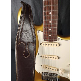 Jack Straps Genuine Leather And Neoprene guitar strap brown