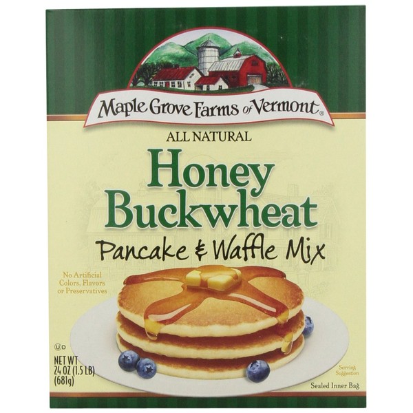 Maple Grove Farms Pancake Mix Honey Buckwheat, 24-Ounce (Pack of 6)