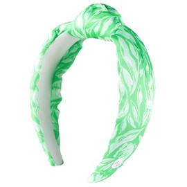 Lilly Pulitzer Green Low Knot Headband for Women, Colorful Knotted Headband, Cute Hair Accessories for Women, Fauna Green Tulip to Tango