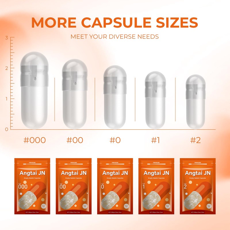 AngtaiJN Empty Gelatin Capsules Size 00 Clear Empty Capsules for