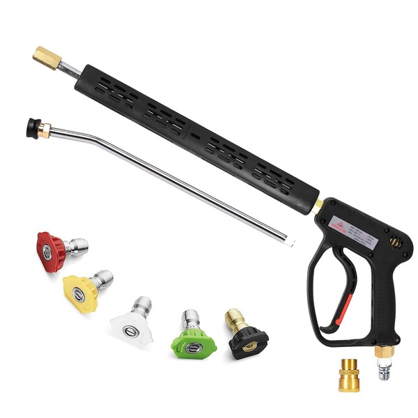 YAMATIC Flex Pressure Washer Gun 5000 PSI 12 GPM with Extension Wand | 5 Nozzle Tips| M22 & 3/8" Adapter | Power Washer Gun Kit for Daily and Professional Use