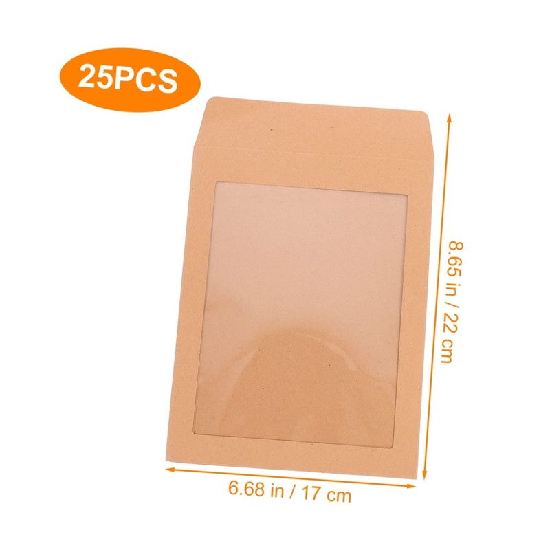 Operitacx 25pcs Transparent Kraft Paper Envelopes for Bank Legal Envelope