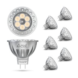 ATCD 7W LED Bulbs MR16 Light Bulb, 3000K Warm White, 12V GU5.3 Base, 600LM 50W/75W Halogen Equivalent, Non-Dimmable for Indoor/Outdoor Spotlight Path Stair Driveway Recessed Lighting, 6-Pack