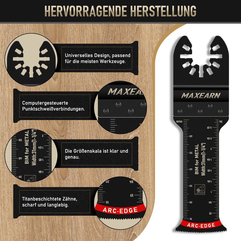 MaxEarn Oscillating 70 mm Extra Long Saw Blades, Titanium Multitool