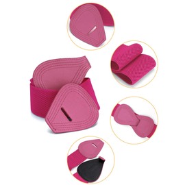 Allegra K Plus Size Interlock Buckle 8-shaped Faux Leather Elastic Belt Cinch Waistband for Lady Pink Fit Waist Girth:37"/93.5cm-49"/124cm