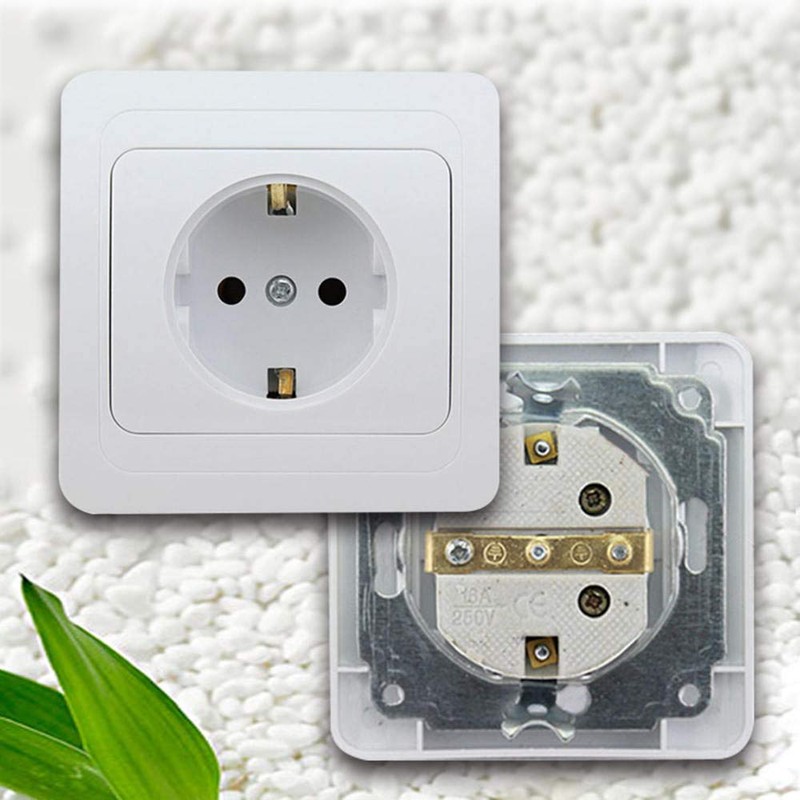 Mayata 1pcs Wall Panel Power Socket Plug Grounded 16A French