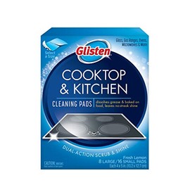 Glisten GC0608T Cooktop & Kitchen Cleaning, 8 Large/16 Small Pads, White