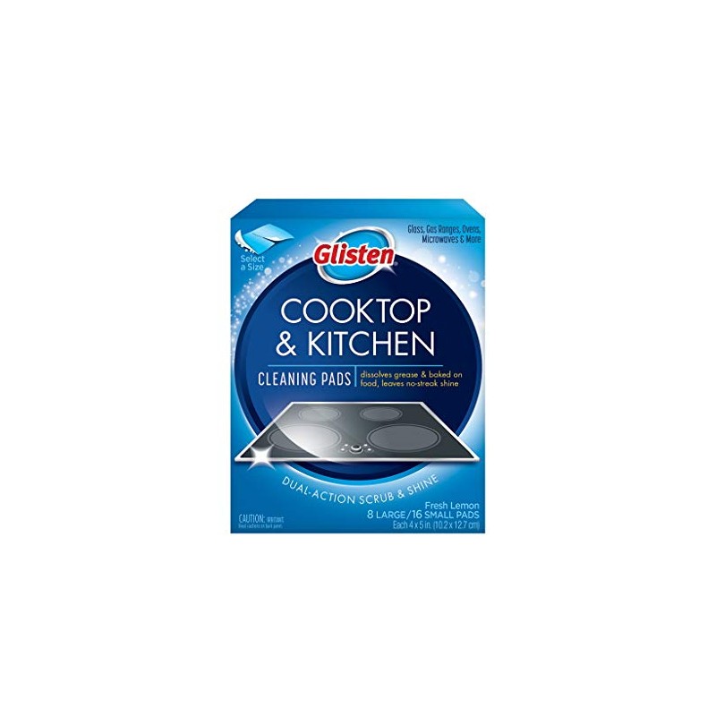 Glisten GC0608T Cooktop & Kitchen Cleaning, 8 Large/16 Small Pads,