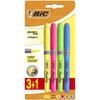 BIC Grip Highlighters - Yellow/Blue/Green/Pink (Pack of 4)