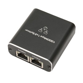 2 Port Gigabit Unmanaged Ethernet Switch, 1000Mbps 1 in 2 Out RJ45 Port Network Hub, Ethernet Splitter, Plug & Play, Aluminum Alloy Network Splitter for PC Laptop Router