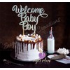 Decoración para tarta con purpurina azul de Welcome Baby Boy