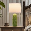 EUO 25” Green Lamps Set of 2 with Leaves Design