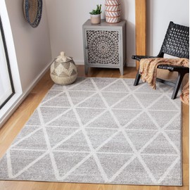 SAFAVIEH Adirondack Collection ADR262F Modern Geometric Non-Shedding Living Room Bedroom Accent Area Rug, 4' x 6', Grey / Ivory