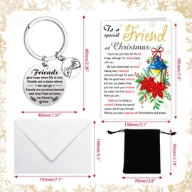 HOWAF Special Friend Christmas Card, Special Friends Christmas Cards for Friends Christmas Cards Friends Christmas Card Friend Keyring Christmas Keyring Christmas Gifts for Friends Gifts