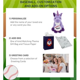DolliBu Purple Unicorn Stuffed Animal with Baseball Plush - Soft, Huggable Unicorn, Great Gifts for Kids Who Love Baseball, Cute Mythical Animal Plush with Plush Baseball Toy for Kids, Adults - 9 Inch