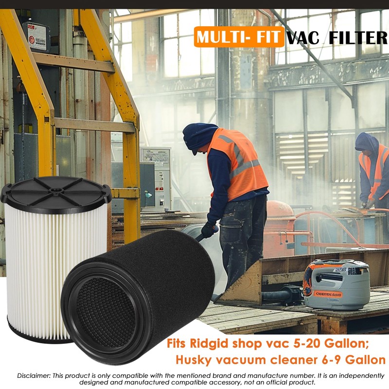 LVJUSEN VF4000& VF7000 Replacement Filter fits Ridgid Shop Vacuums 5-20