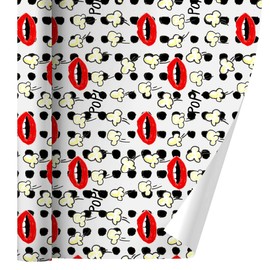 GRAPHICS & MORE Pop Goes the Popcorn Mouths Lips Pattern Gift Wrap Wrapping Paper Rolls