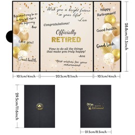 Retirement Party Decorations, Black Gold Retired Alternative Signature Guest Book, Happy Retirement Decorations, Retirement Gifts for Men Women,Signature Board for Retirement Farewell Party Supplies
