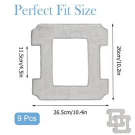 Pack of 9 Cleaning Pads for Ecovacs Winbot W1 Pro/W1/W2 Omni/W2 Window Cleaning Robot Replacement Parts Wipes for Ecovacs Winbot Mop Cleaning Cloth Washable Microfibre for Windows Stains Dust