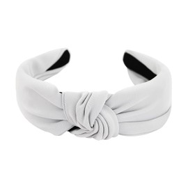 axy HR35 Fabric Headband with Knot Vintage Beautiful Women's Headband Hair Band (Light Grey)