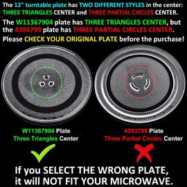 Jolaxy 12" Turntable Plate Replacement for Whirlpool Maytag Amana Kitchen-Aid Microwaves, W11367904 Glass Cooking Tray with a Glove, Turntable Diameter 12 inch (30.5 cm)