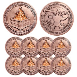 IELCJJ Dumpster Fire Coin, Encouragement Challenge Coins Incentive Awards Token Inspirational Hilarious Medallion Funny Office Gifts for Office Parties and Appreciation for Men Women（Silver）
