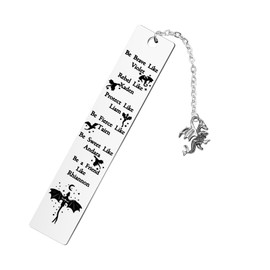 BLEOUK Four Wiing Stainless Steel Bookmark Dragon Xaden Riorson Book Page Markers Bookworm Fly Dragon Book Lover Gift