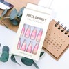 24Pcs Pink Press on Nails Almond Medium Glossy Full Cover