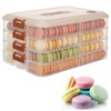 BOUTICOL 4-Layer Stackable Cookie Container with Lids, Portable Plastic Airtight