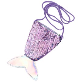 SGERUFZ Mermaid Bag Children 1 Piece Sequin Purse Mini Crossbody Bags for Children's Birthday Gift Party Bag Party, purple