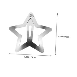 FRCOLOR 10pcs Decorative Star Hair Clips for Girls Shiny Silver Metal Snap Clips Kawaii Hair Accessories for Women for Festivals and Everyday Use