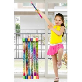 JA-RU Glitter Baton Wand (2 Units) Magic Fairy Rainbow Colors Wands Toys for Girls and Kids Princess Decorations Party Favors Twirling Cheerleader Dance Baton. Plus 1 Sticker 2002-2s