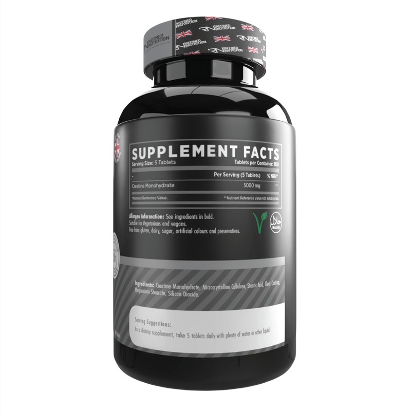 Refined Nutrition Creatine Monohydrate Tablets 5000mg, 100 Tablets