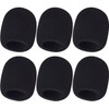 6 PCS Microphone Windscreen Black Foam Handheld Cover, Mic Covers
