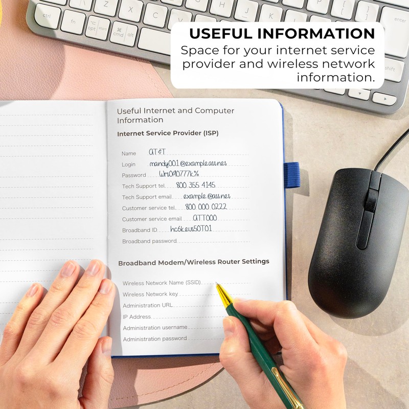 Clever Fox Password Book with alphabetical tabs. Internet Address Organizer