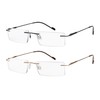 Success Eyewear Reading Glasses 2 Pair Rimless Ultra Lightweight Readers